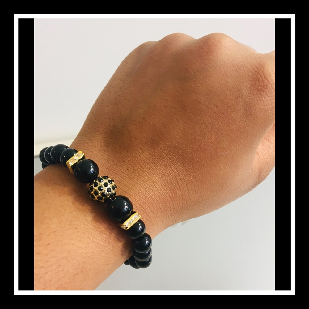 Golden Disco Beaded Bracelet
